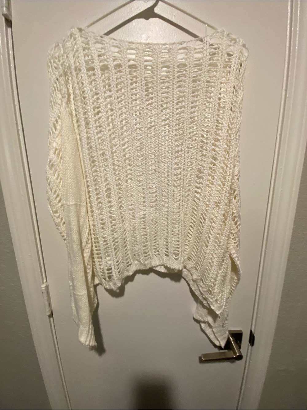 Women's Open Knit Ivory Sweater